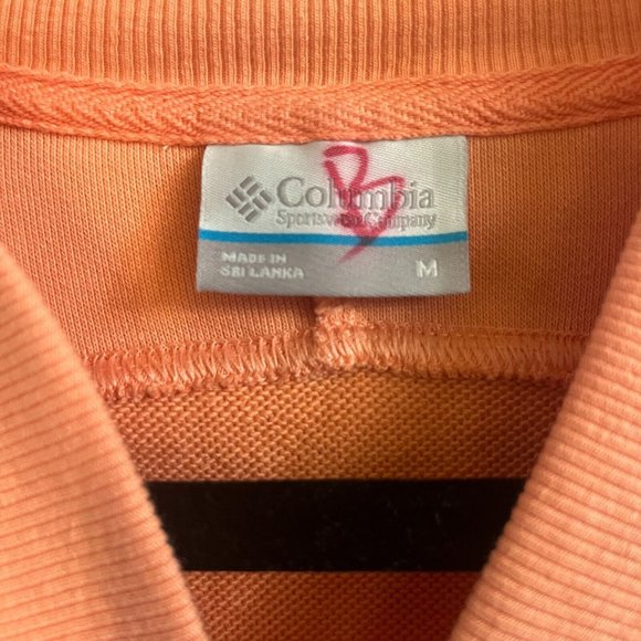 Columbia Womens Logo Knit Jacket Full Zip Orange Size M Cotton Blend - Picture 9 of 9